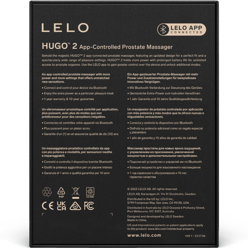 LELO - HUGO 2 PROSTATE MASSAGER BLACK