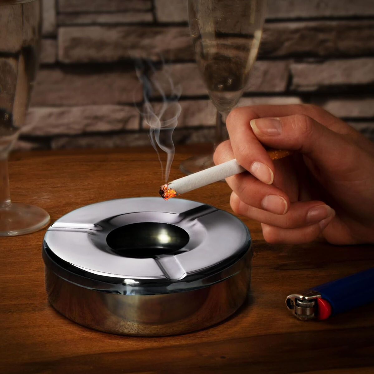 Ashtray Confortime Steel 11 x 3 cm (24 Units)