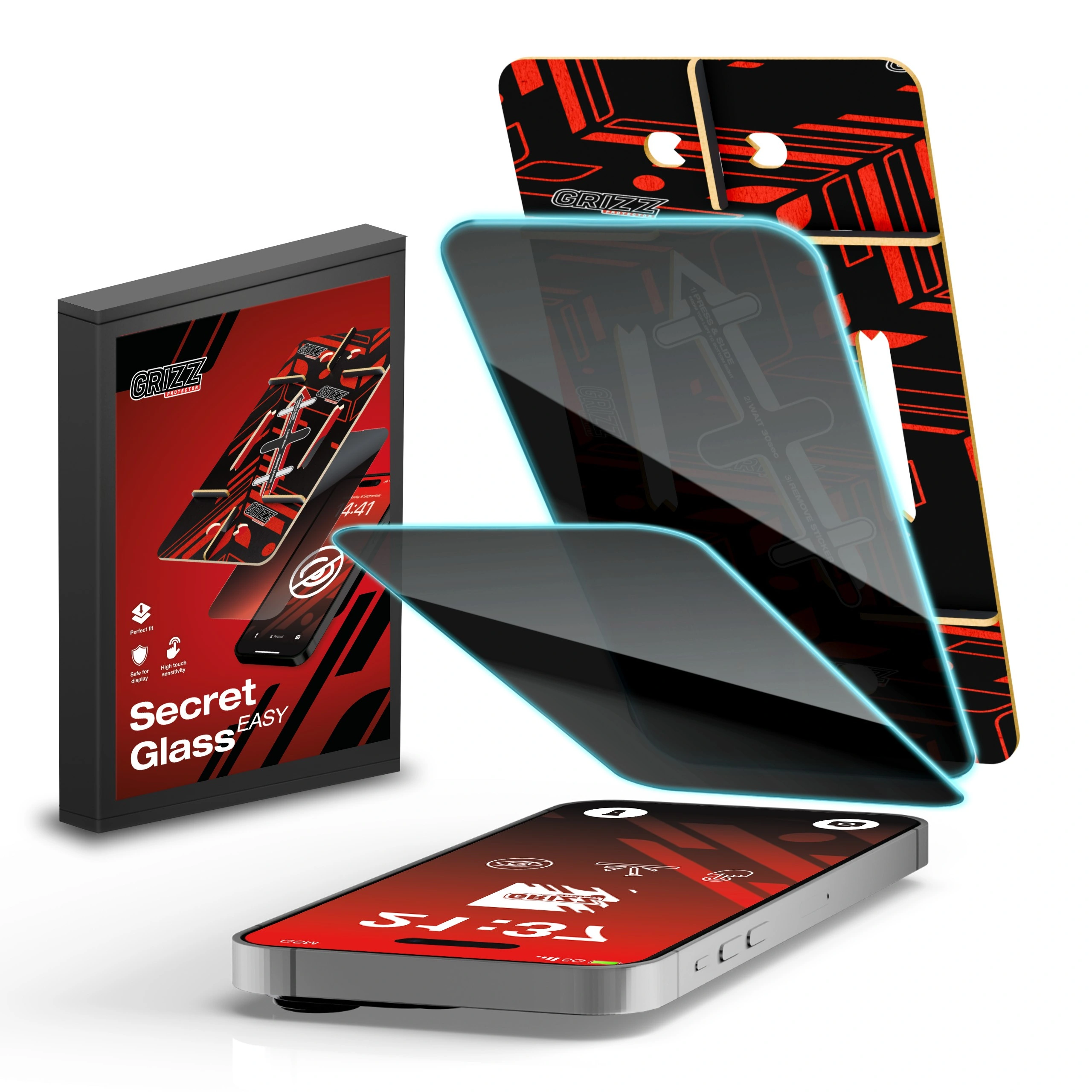 GrizzGlass SecretGlass Easy Apple iPhone 12 [2 PACK]