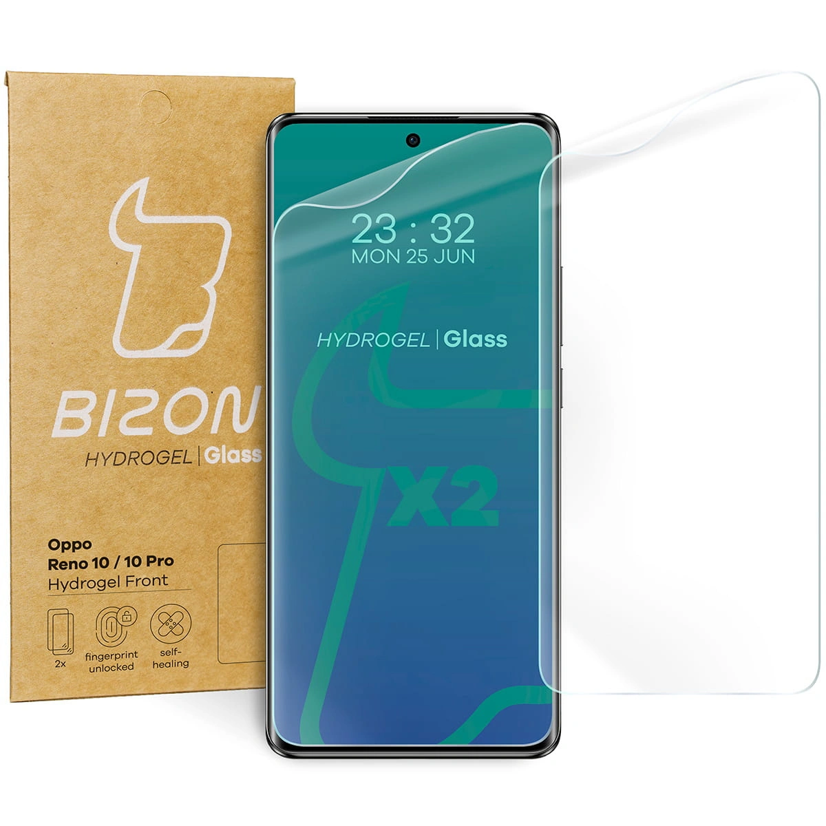 Bizon Glass Hydrogel Front Oppo Reno10/10 Pro 5G [2 PACK]