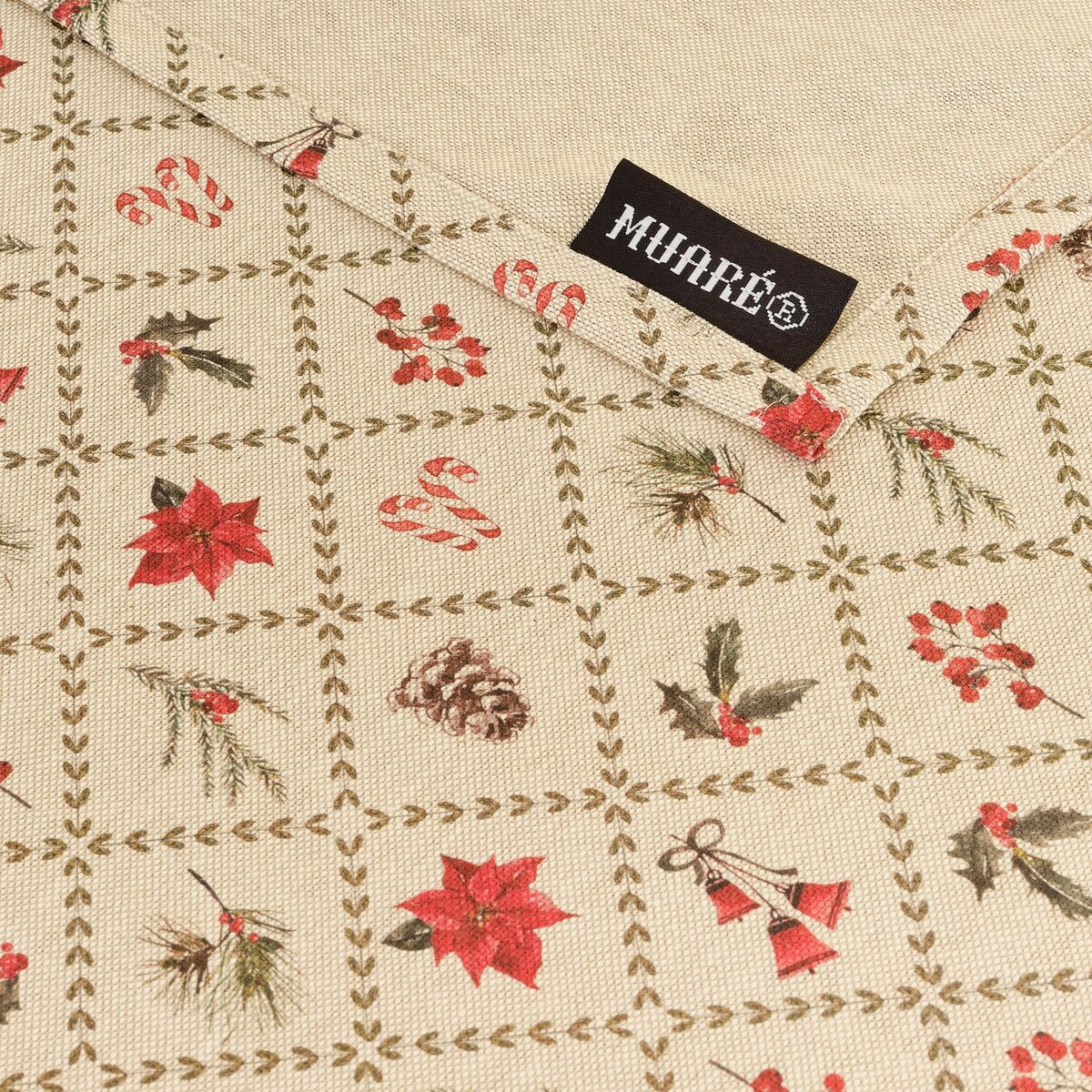 Stain-proof tablecloth Mauré Christmas Flowers 100 x 155 cm