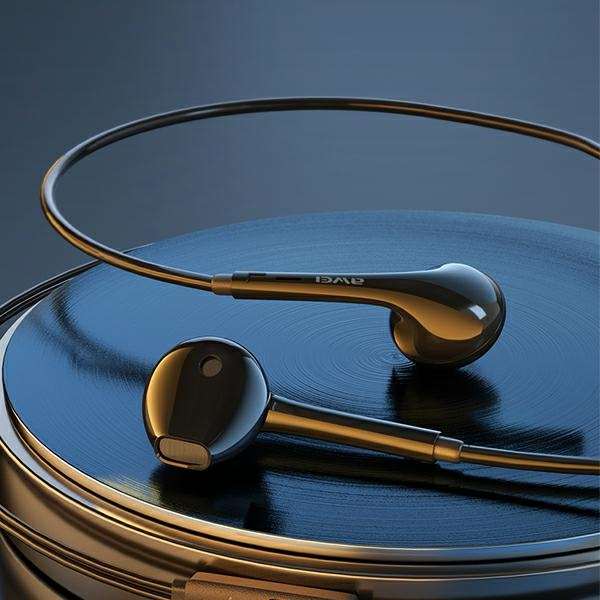 AWEI earphones PC-7 3,5mm jack black