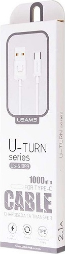 USAMS Cable U-Turn USB-C 1m white 2A TCUSBXD02 (US-SJ099)