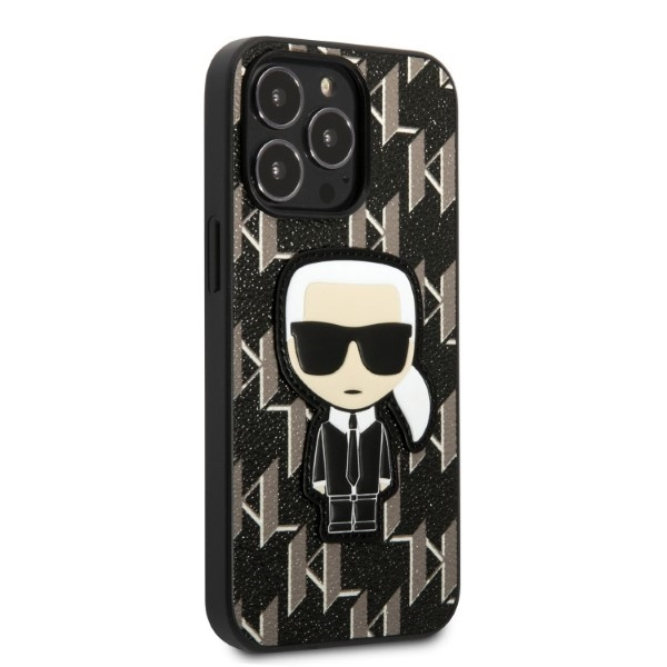 Karl Lagerfeld KLHCP13LPMNIKBK Apple iPhone 13 Pro hardcase black Monogram Ikonik Patch