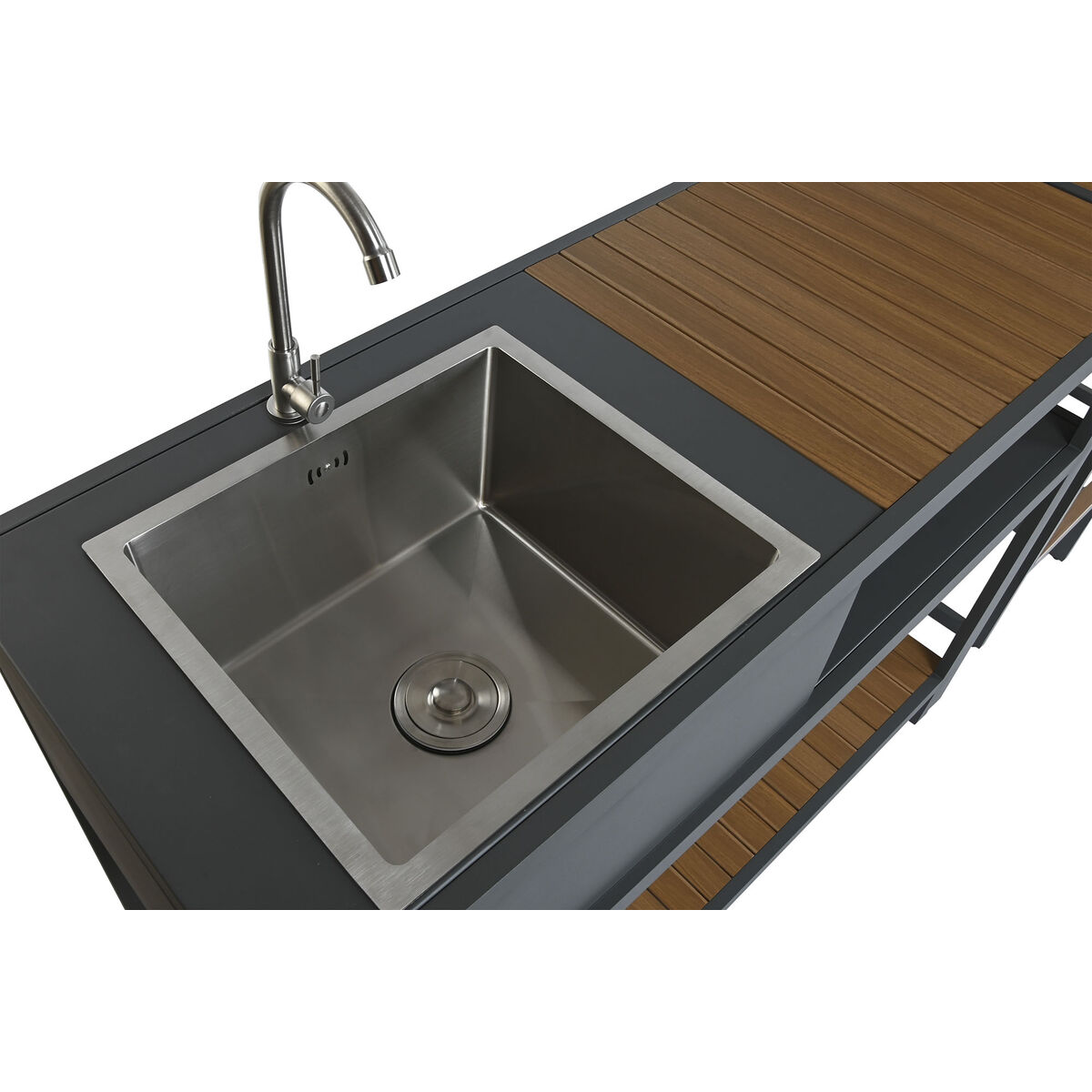 Kitchen furniture Home ESPRIT Grey Natural 127 x 100 x 90 cm 127 x 100 x 95 cm Kitchen furniture Home ESPRIT Grey Natural 127 x 100 x 90 cm 127 x 100 x 95 cm