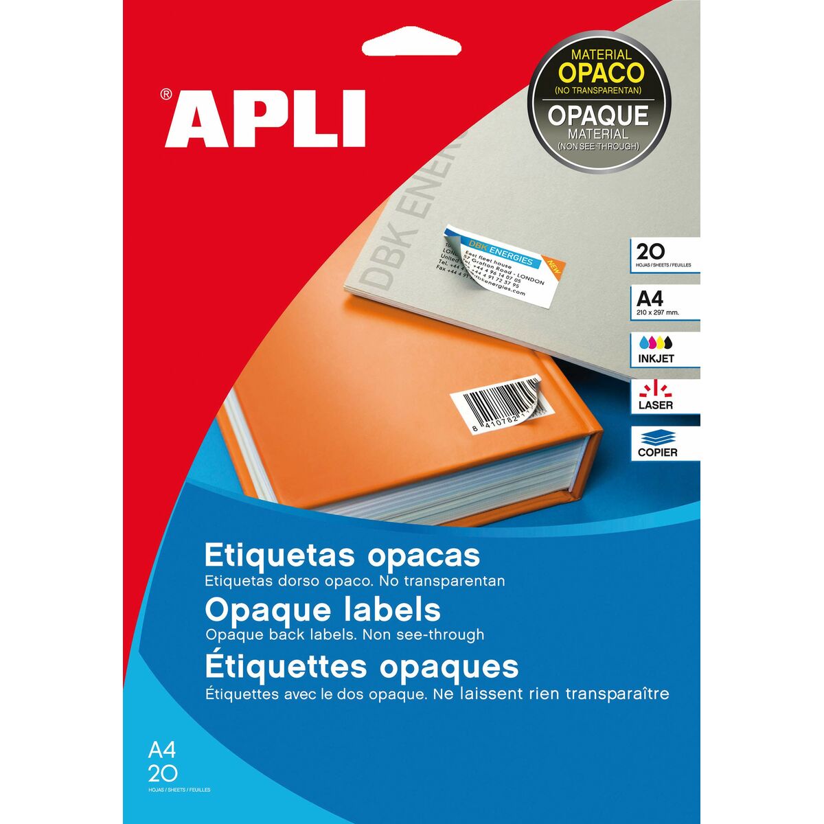 Adhesive labels Apli 25,4 x 10 mm 114 x 10 mm White 20 Sheets