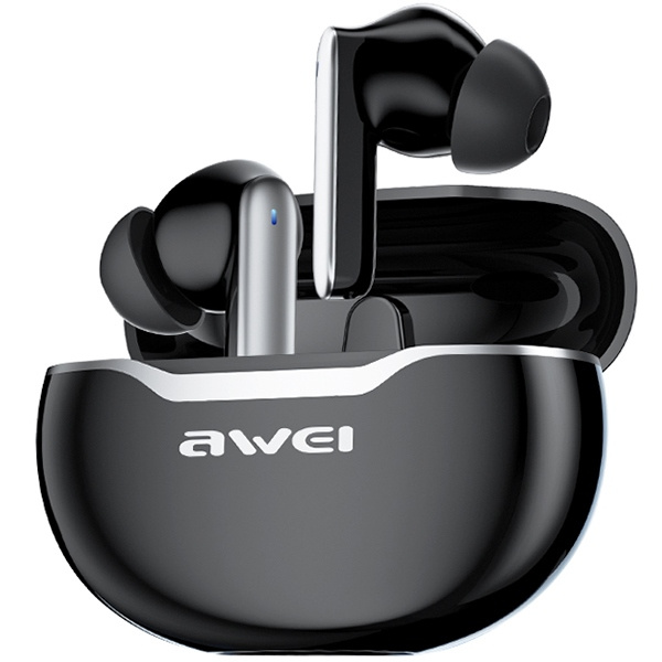 AWEI Earphones Bluetooth 5.3 T50 TWS + stacja dokująca czarny/black