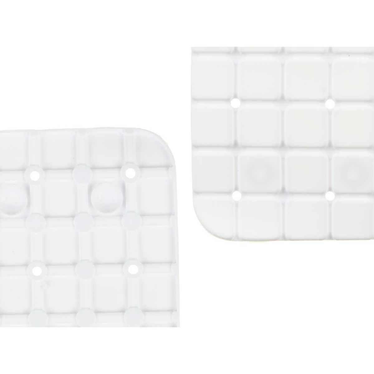 Rutschfeste Duschmatte Bilder Weiß PVC 67,7 x 38,5 x 0,7 cm (6 Stück)
