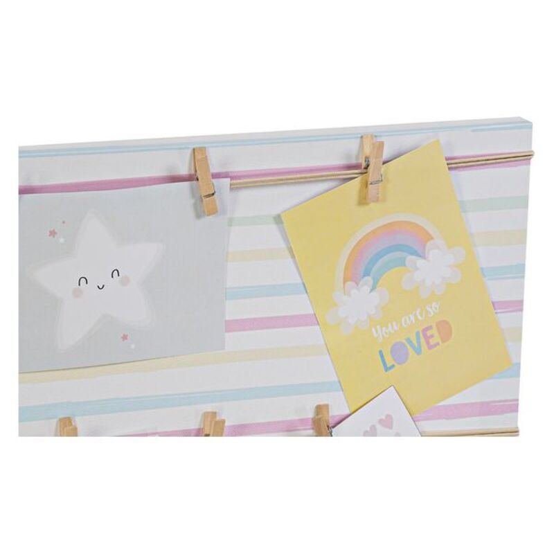 Photo frame DKD Home Decor Sunshine Canvas Multicolour Baby 50 x 2 x 50 cm