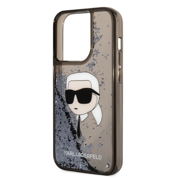 Karl Lagerfeld KLHCP14LLNKHCK Apple iPhone 14 Pro black hardcase Glitter NFT Karl Head