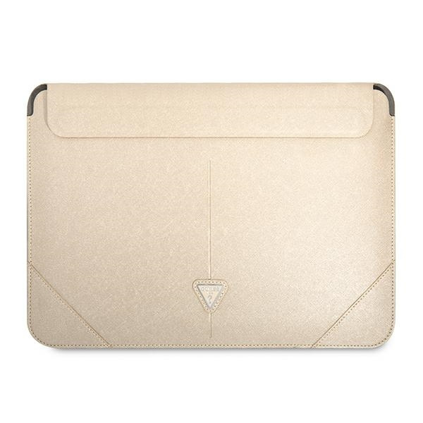 Guess Sleeve GUCS14PSATLE 13/14 inch beige Saffiano Triangle Logo