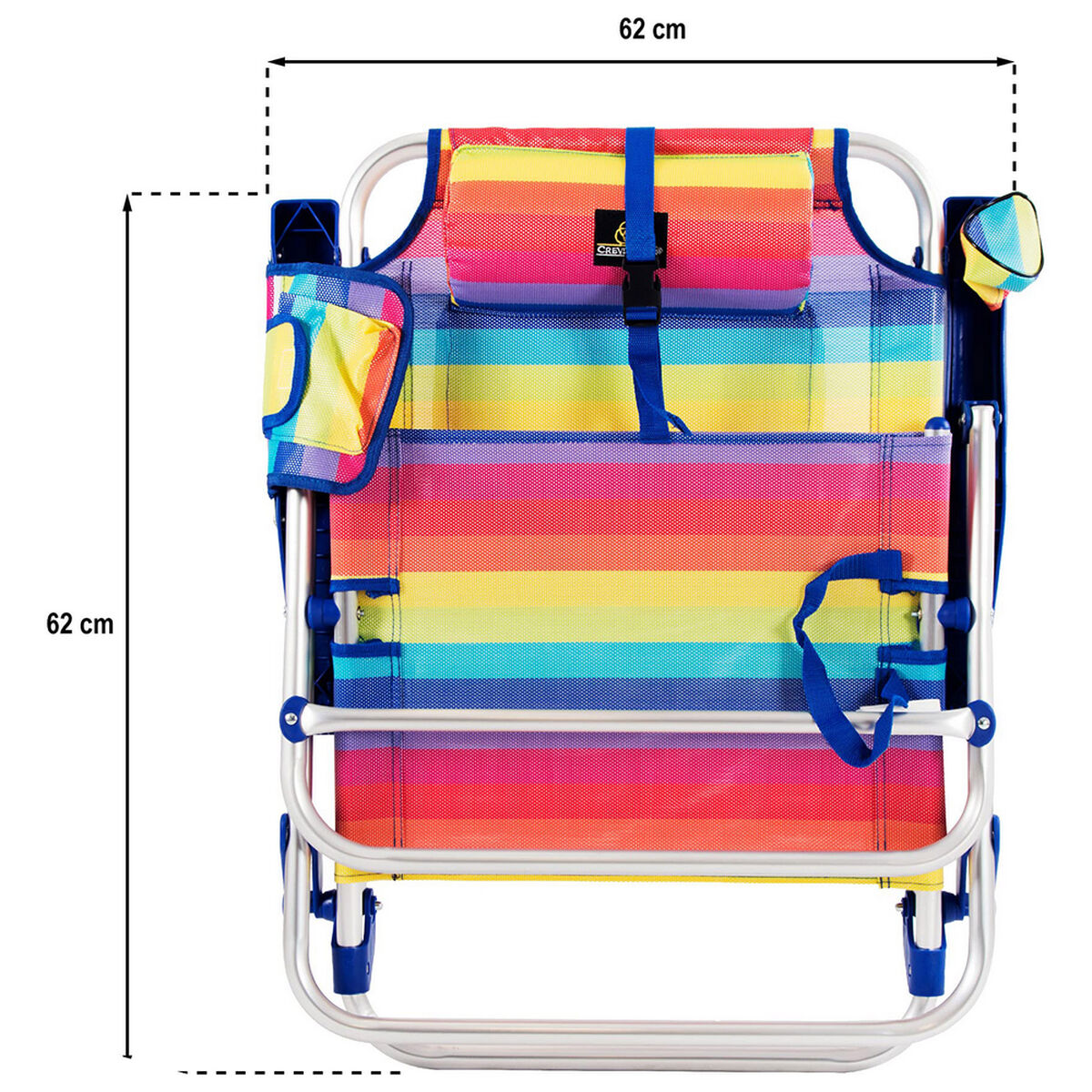 Folding Chair with Cooler Textiline Coral 55 x 24 x 63 cm Multicolour