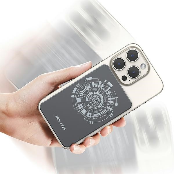 AWEI P112K wireless powerbank MagSafe 5000mAh grey