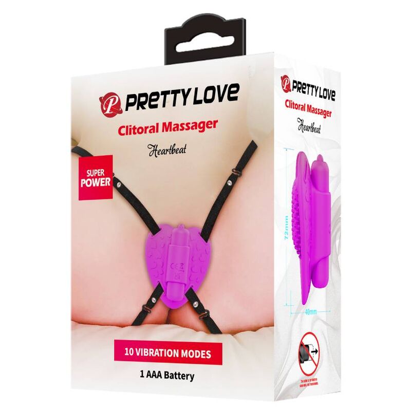 PRETTY LOVE - CLITORAL MASSAGER HEARTBEAT 10 VIBRATION MODES PURPLE