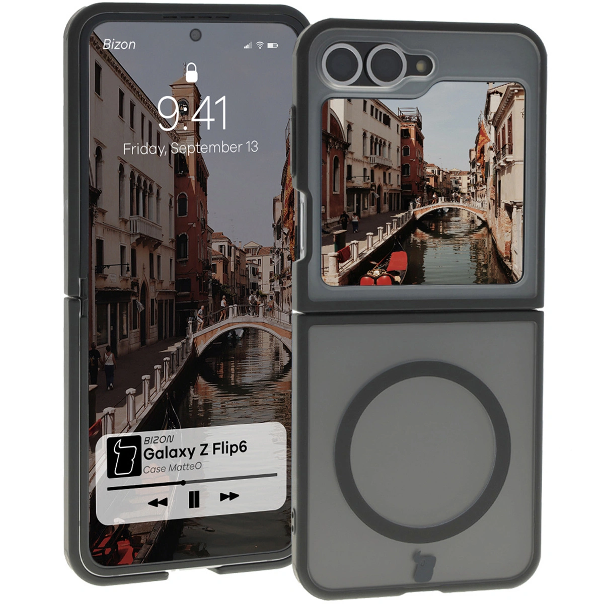 Bizon Case MatteO Samsung Galaxy Z Flip6 transparent with black frame