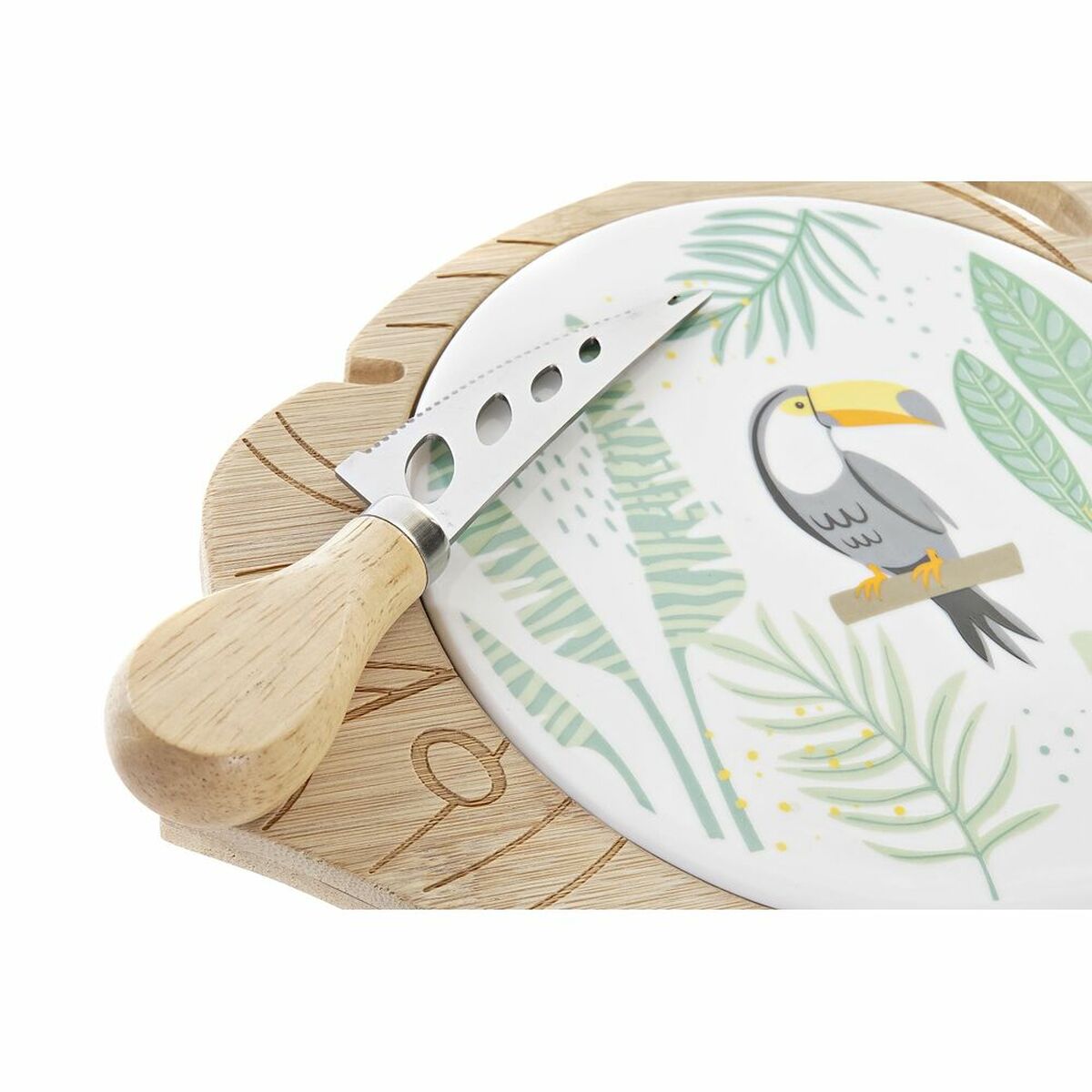 Cheeseboard DKD Home Decor 28 x 18 x 3 cm Multicolour Stoneware Tropical