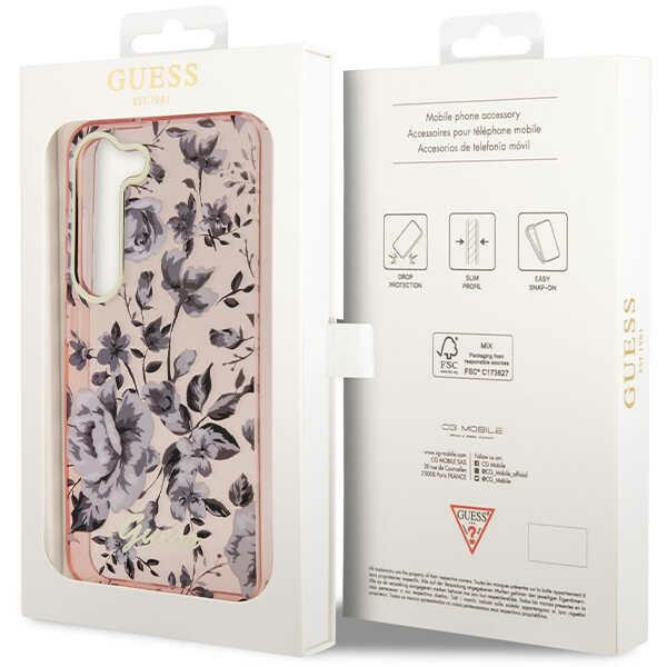 Guess GUHCS23MHCFWSP Samsung Galaxy S23+ Plus pink hardcase Flower Collection