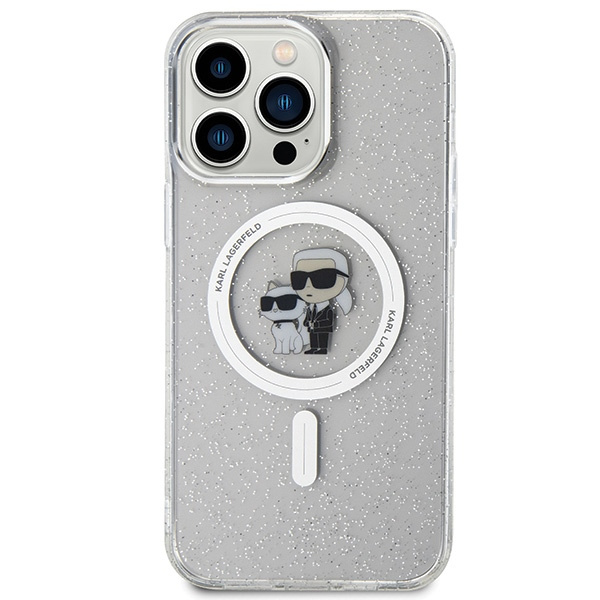 Karl Lagerfeld KLHMP15XHGKCNOT Apple iPhone 15 Pro Max hardcase Karl&Choupette Glitter MagSafe transparent