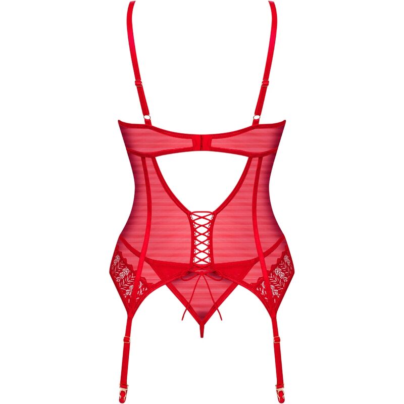 OBSESSIVE - INGRIDIA CORSET & THONG RED  M/L