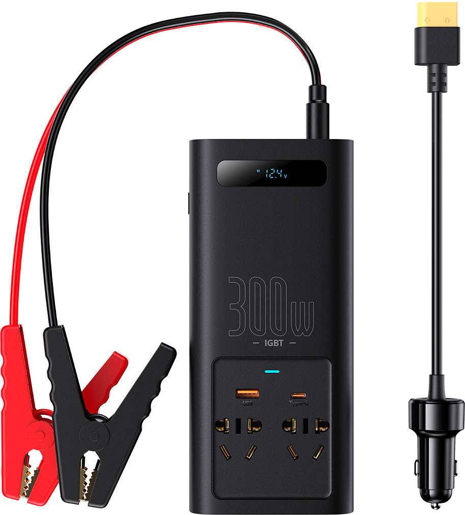 Baseus IGBT Car Inverter Inverter 300W 220V (CN / EU Plug) Black