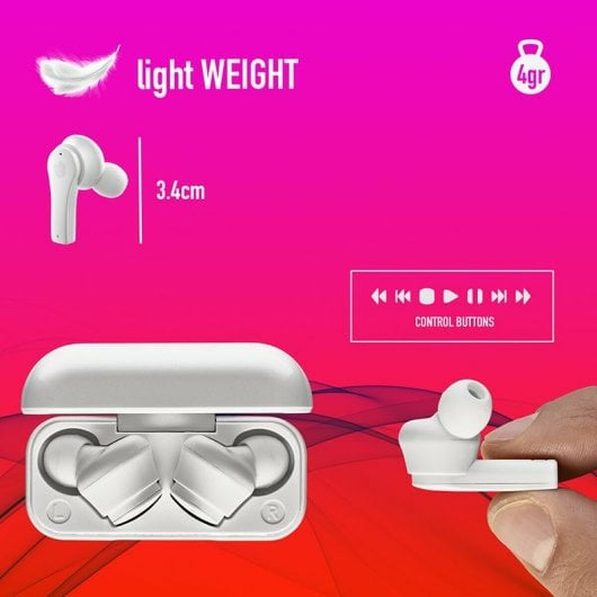 Bluetooth Headphones NGS ARTICABLOOMWHITE White Black Bluetooth Headphones NGS ARTICABLOOMWHITE White Black