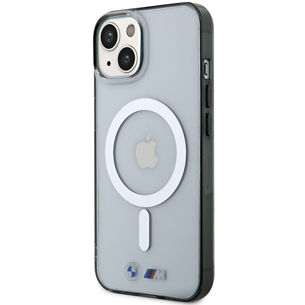 BMW BMHMP14MHCRS Apple iPhone 14 Plus transparent hardcase Silver Ring MagSafe