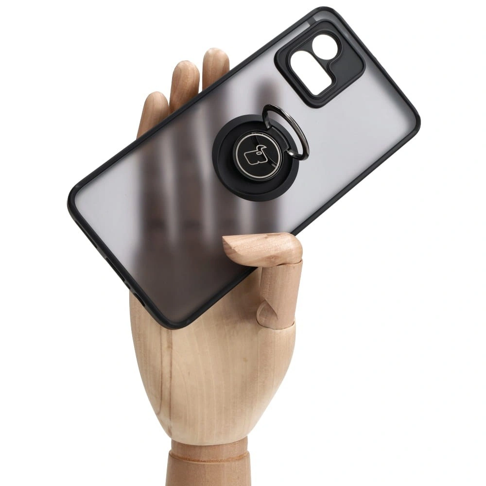 Bizon Case Hybrid Ring Motorola Moto G72 smoky with a black frame