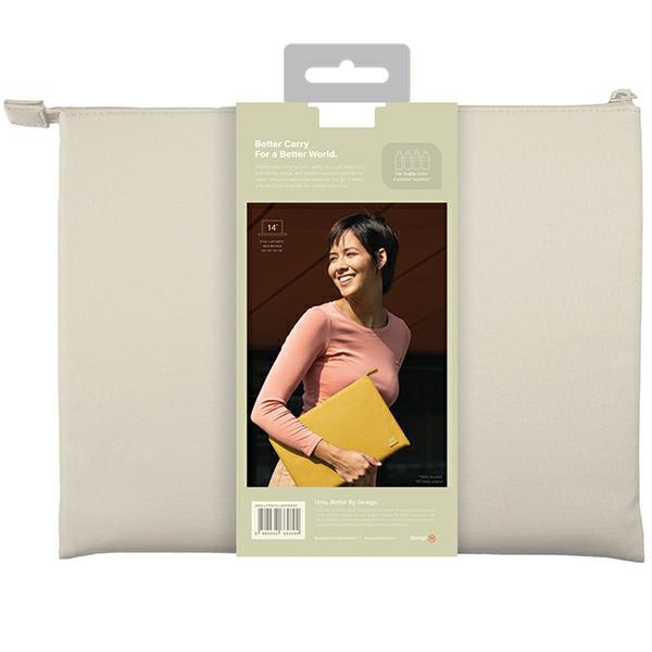 UNIQ Lyon laptop Sleeve 14 inch Waterproof RPET seasalt light beige