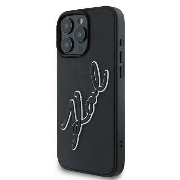 Karl Lagerfeld KLHCP16L3DRKSDLK Apple iPhone 16 Pro hardcase 3D Rubber Bicolor Signature black