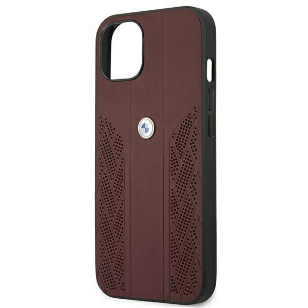 BMW BMHCP13SRSPPR Apple iPhone 13 mini red hardcase Leather Curve Perforate