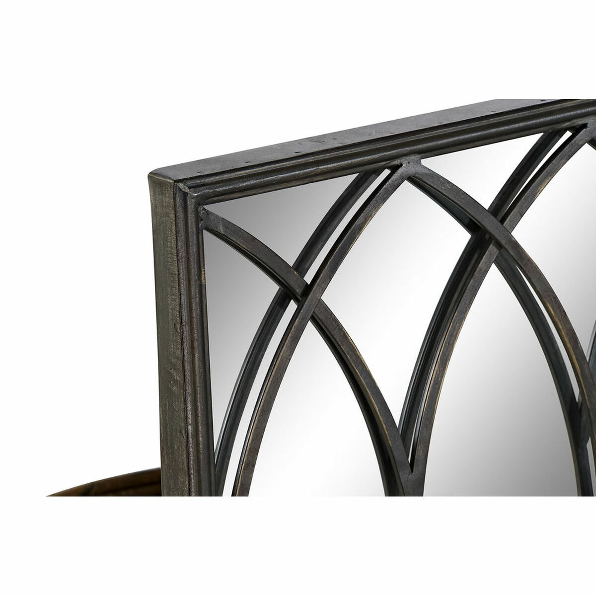 Mirror with Mounting Bracket DKD Home Decor Black Metal (40 x 12 x 80 cm)