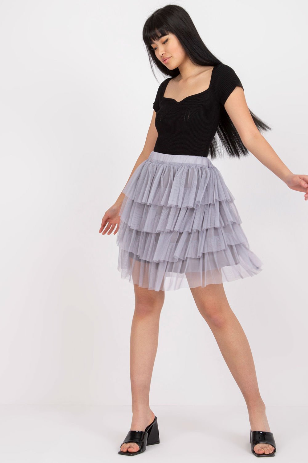  Short skirt model 206148 Och Bella  grey