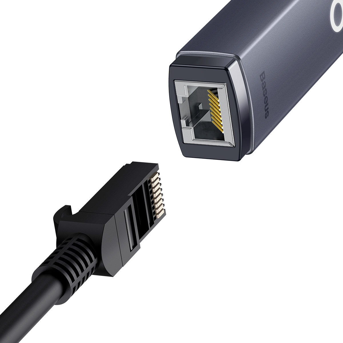 Baseus Lite Series USB Type C adapter - RJ45 LAN socket 1000Mbps black