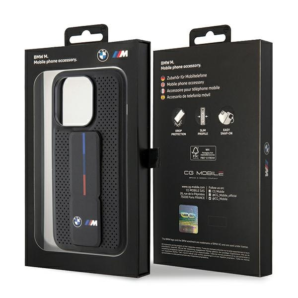 BMW BMHCP15LGSPPRK Apple iPhone 15 Pro hardcase Grip Stand Smooth & Perforated black