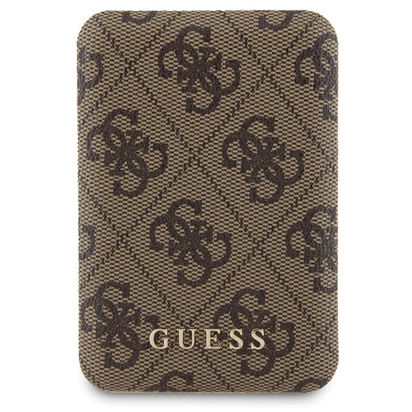 Guess GUBPM5P15L4GEMGW Apple iPhone 15 Pro hardcase + Powerbank 5000mAh MagSafe 4G Metal Logo brown