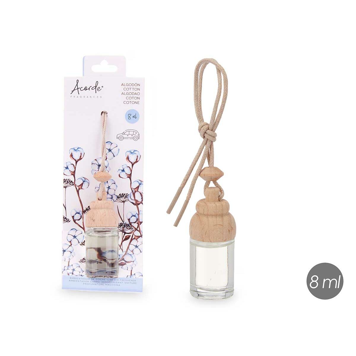 Bamboo toothpicks Acorde 3-G-AR Glass Fragrance Cotton 8 ml (12 Units)