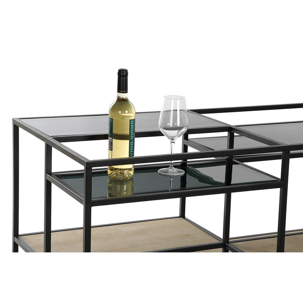 Side table DKD Home Decor 8424001787234 Black Multicolour Natural Wood Metal Mirror 120 x 60 x 50 cm