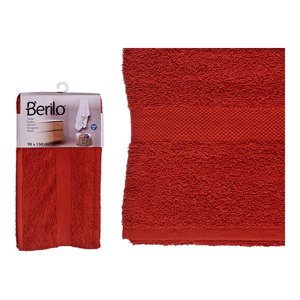 Bath towel Polyester Cotton Terracotta colour