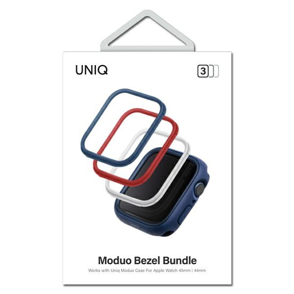 UNIQ frame to Moduo case Apple Watch  Series 4/5/6/7/8/SE 44/45mm Blue-Red-White [3 PACK]
