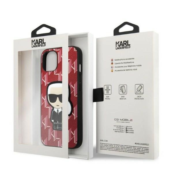 Karl Lagerfeld KLHCP13SPMNIKPI Apple iPhone 13 mini hardcase red Monogram Ikonik Patch