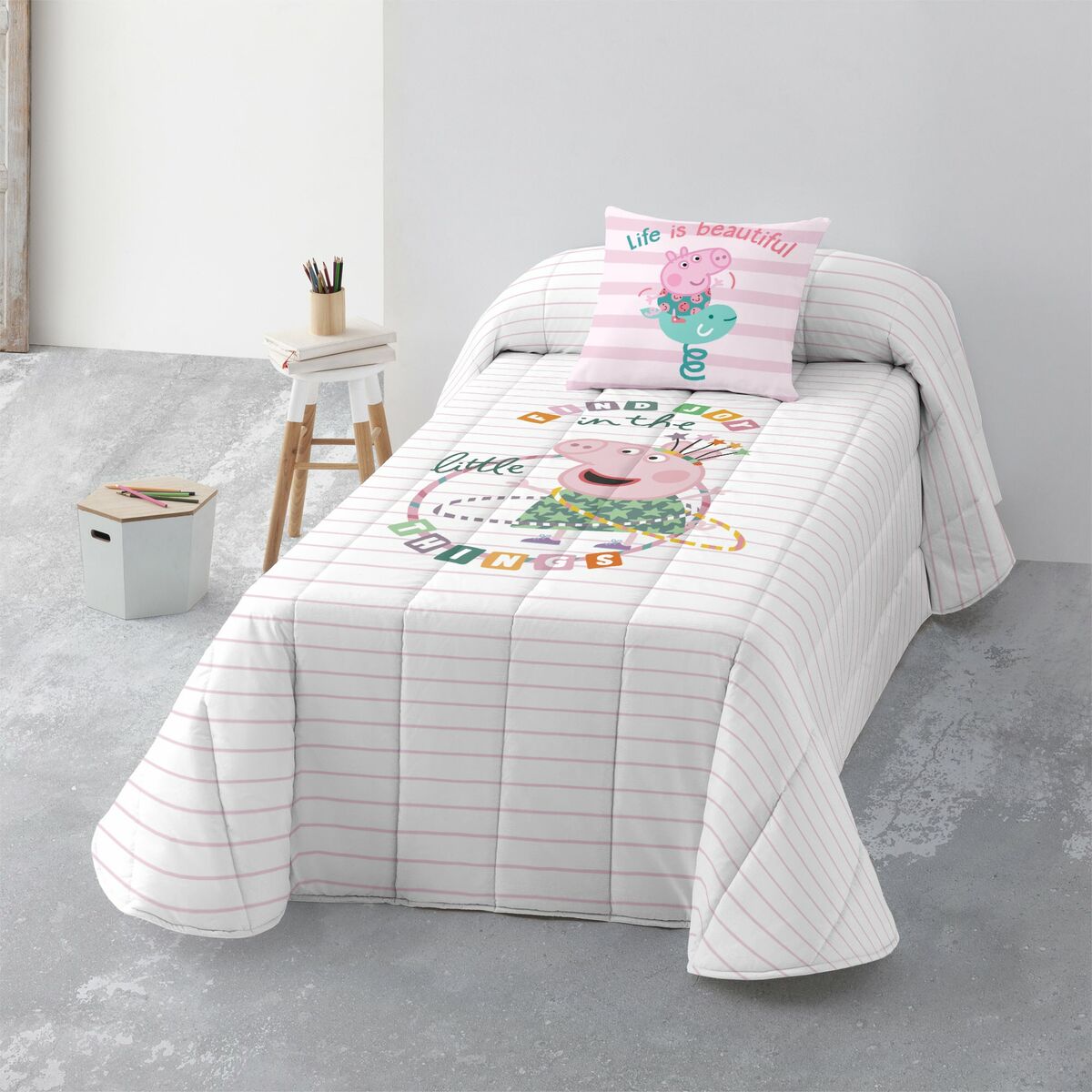 Bedspread (quilt) Peppa Pig Find Joy Multicolour 190 x 270 cm