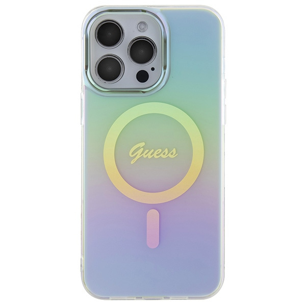 Guess GUHMP15LHITSQ Apple iPhone 15 Pro hardcase IML Iridescent MagSafe turquoise