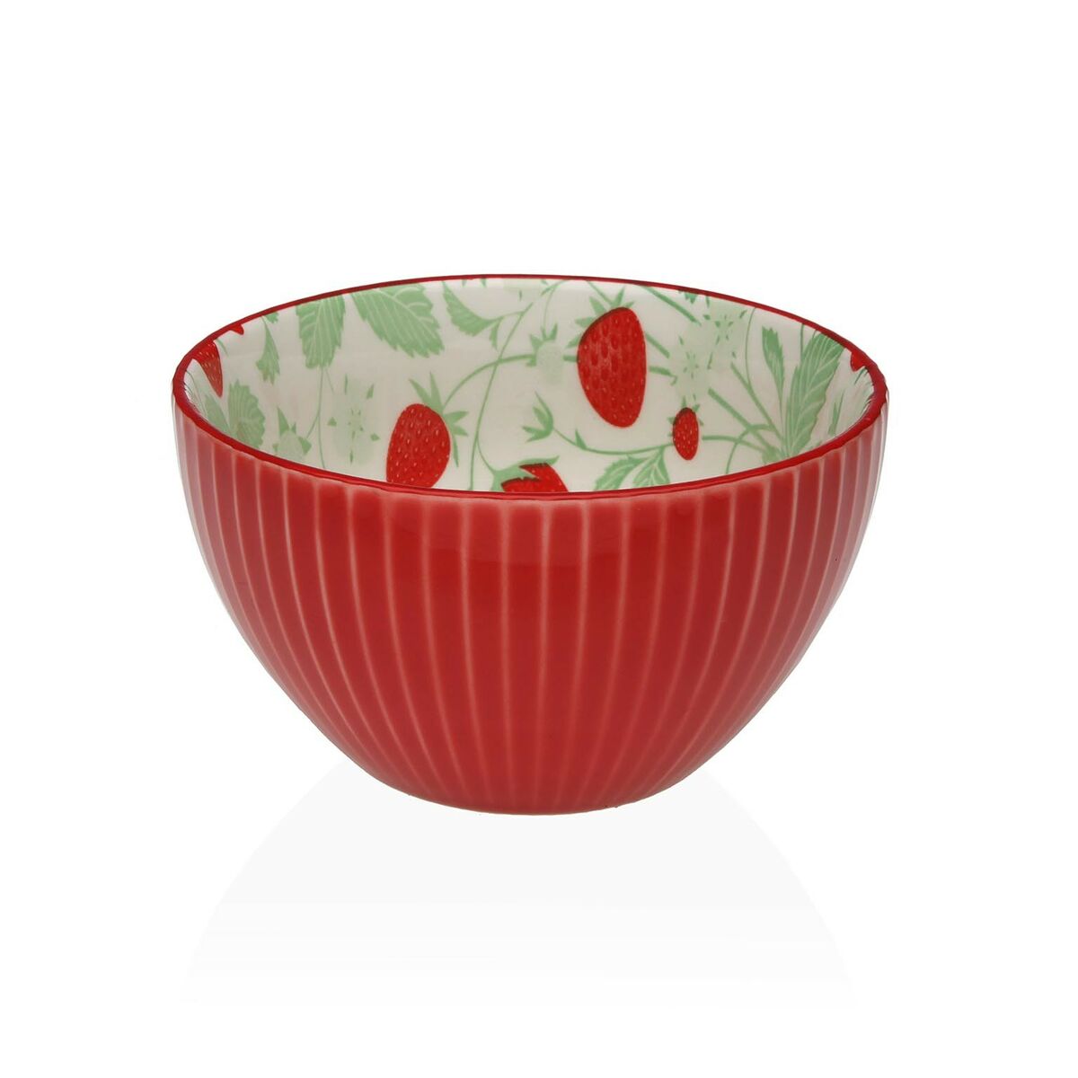 Snack Bowl Versa Ceramic Porcelain Strawberries 12,5 x 7,2 x 12,5 cm