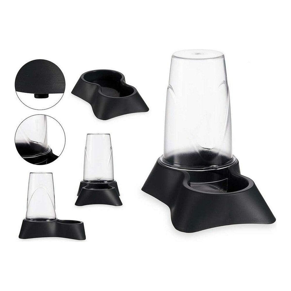 Pet feeding dish 12,5 x 18 x 19 cm Transparent Anthracite 650 ml polypropylene (12 Units)