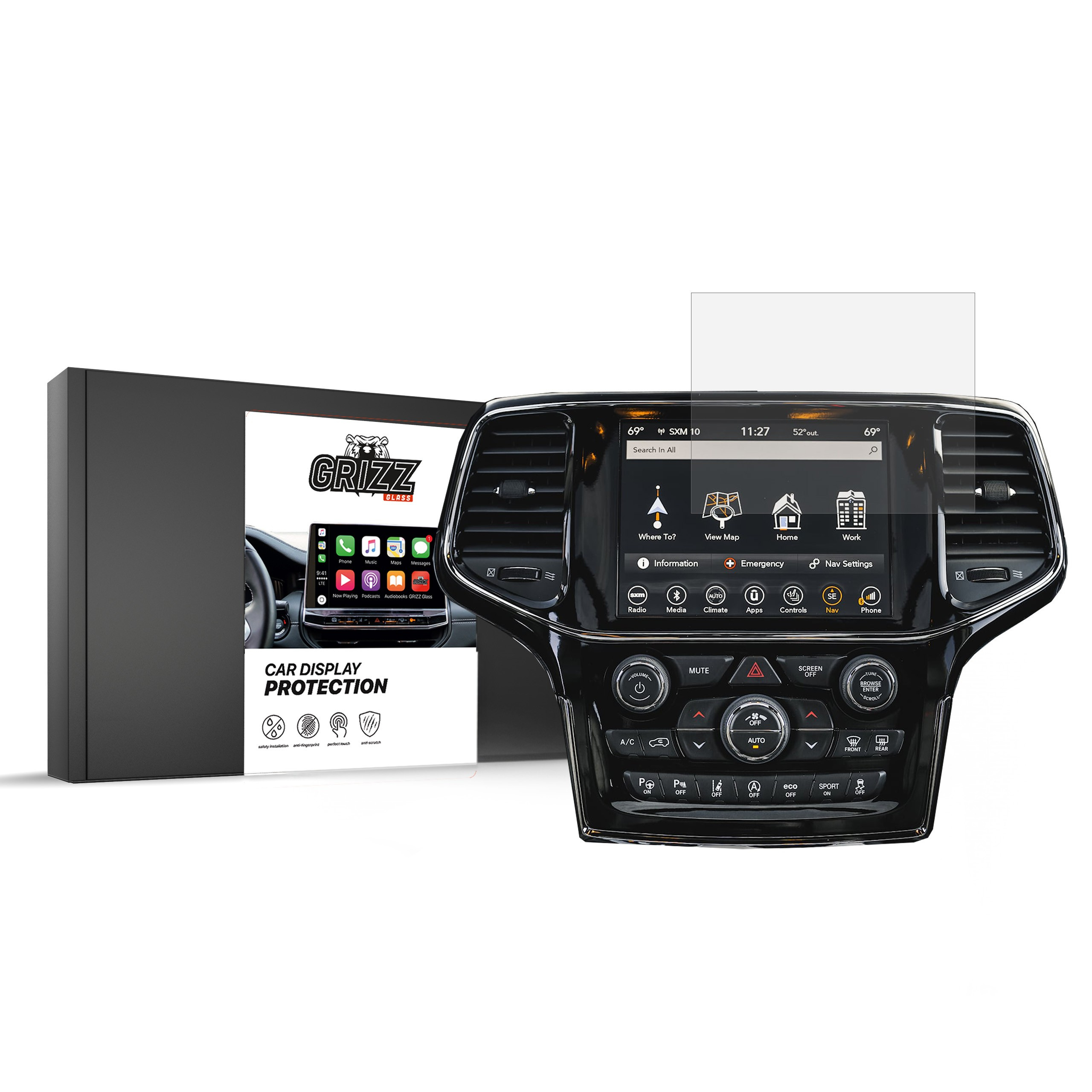 GrizzGlass CarDisplay Protection Jeep Grand Cherokee 2018