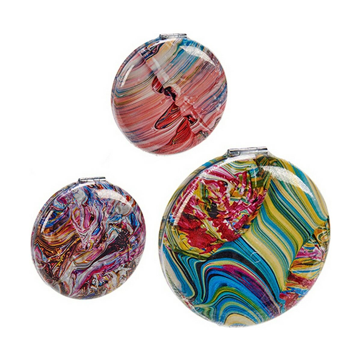Pocket Mirror Abstract 8 x 2,4 x 8 cm (12 Units)