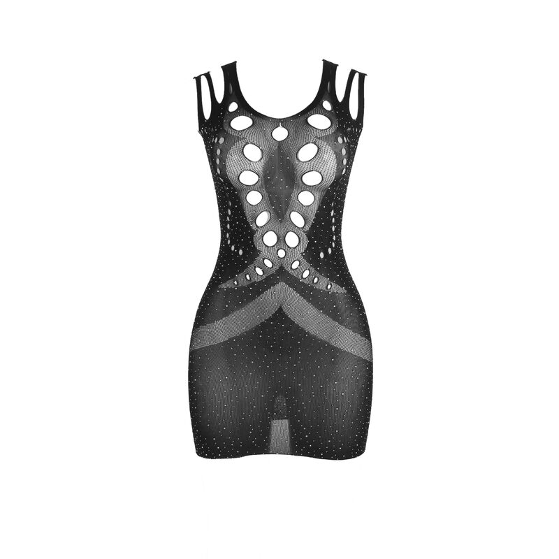 SUBBLIME - 952198 FISHNET BODYSTOCKING WITH BRILLIANT DIAMONDS BLACK ONE SIZE