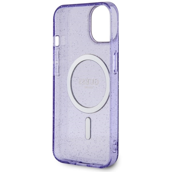 Guess GUHMP14MHCMCGU Apple iPhone 14 Plus purple hardcase Glitter Gold MagSafe