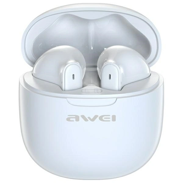 AWEI T68 Bluetooth 5.3 ENC TWS wireless in-ear headphones + docking station white