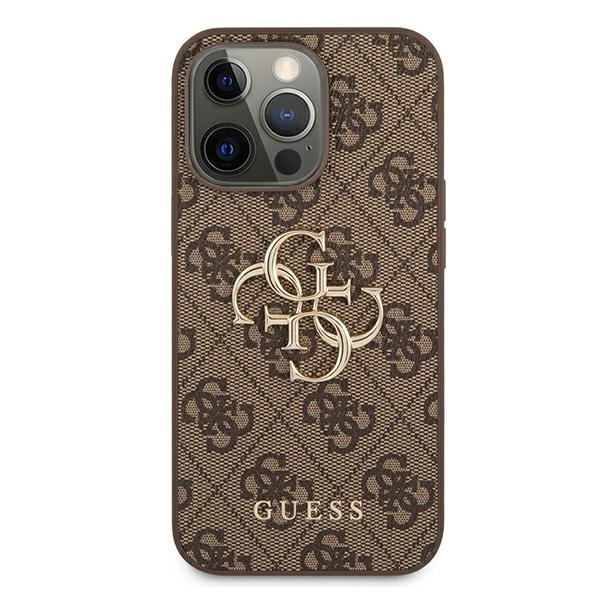 Guess GUHCP13X4GMGBR Apple iPhone 13 Pro Max brown hardcase 4G Big Metal Logo